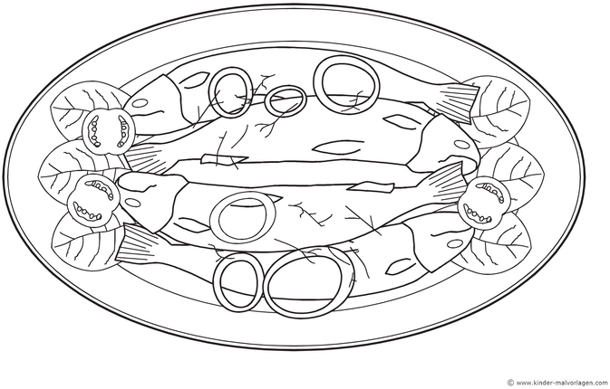 fische-auf-einem-teller-malvorlage