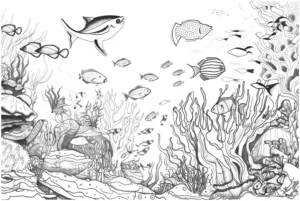 fische-und-korallenriff-ausmalbild-unterwasserwelt
