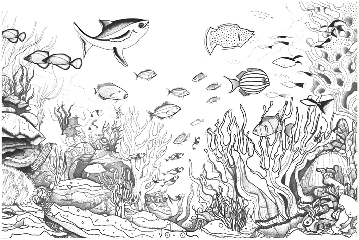 fische-und-korallenriff-ausmalbild-unterwasserwelt