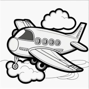 flugzeug-in-den-wolken-ausmalvorlage