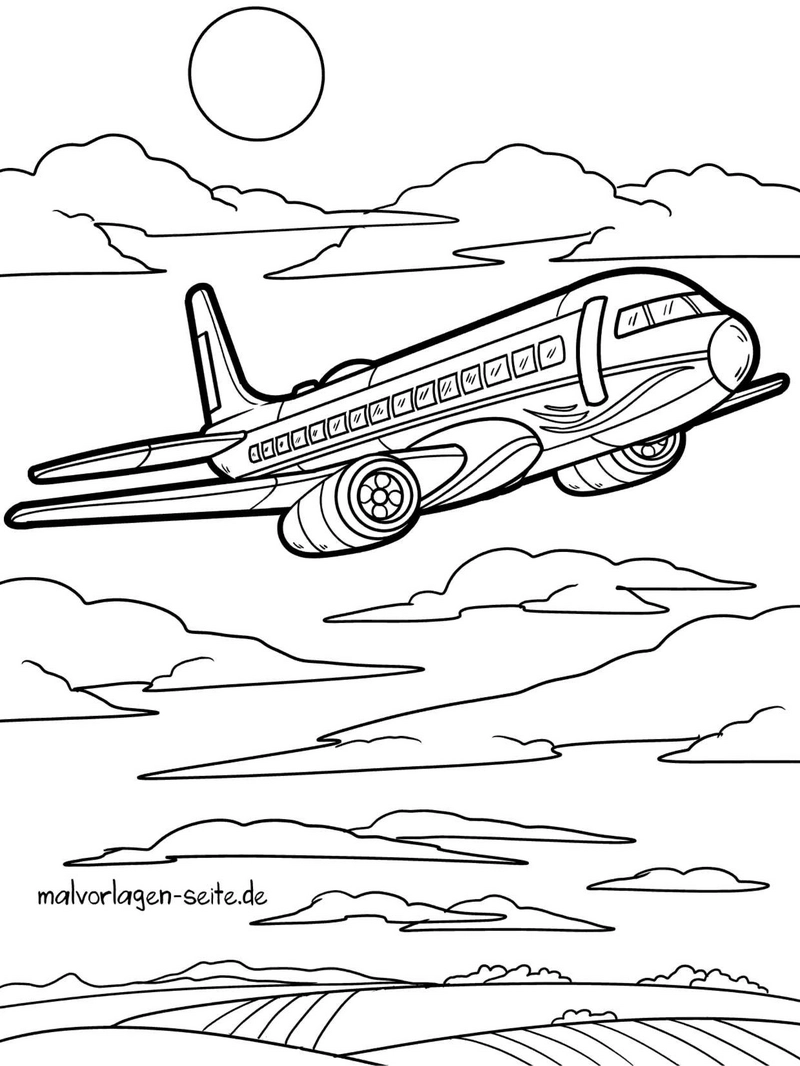 flugzeug-in-der-luft-wolken-sonne