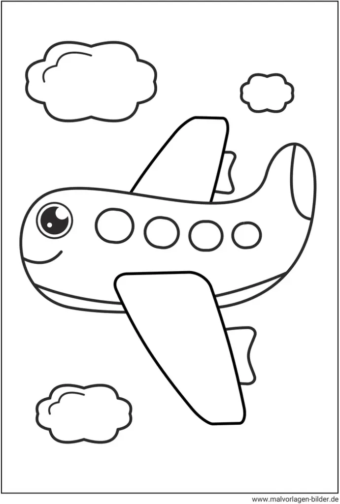 flugzeug-mit-gesicht-ausmalvorlage