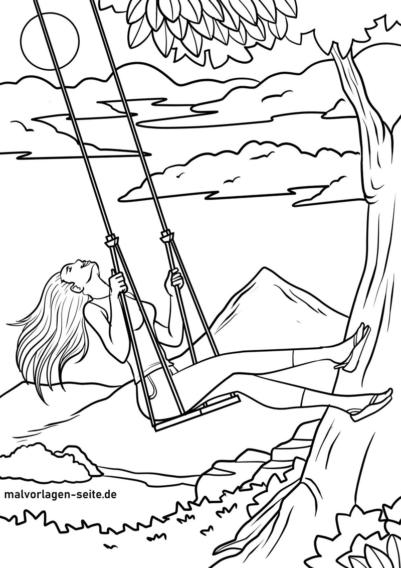 frau-auf-schaukel-in-der-natur