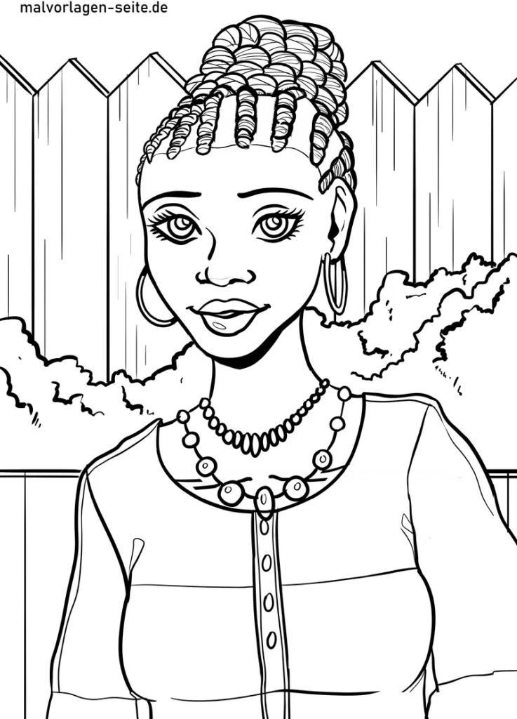 frau-mit-geflochtenem-haar-und-gartenmotiv