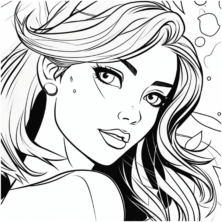 frau-mit-langen-haaren-ausmalvorlage