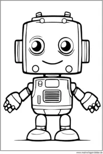 freundlicher-roboter-ausmalvorlage