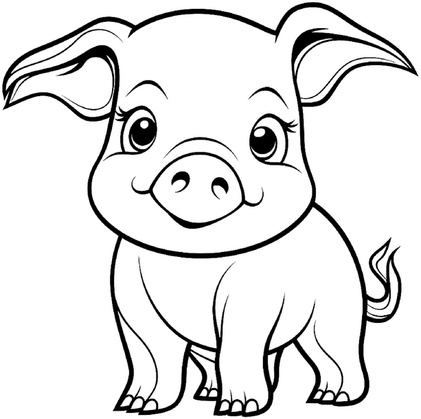freundliches-kleines-schwein-malvorlage