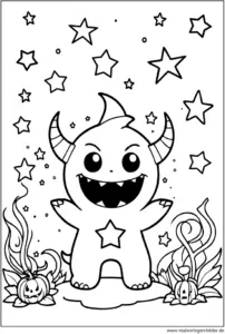 freundliches-monster-mit-sternen-ausmalbild