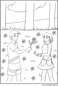 freundschaft-blumen-wiese-malen-vorlage