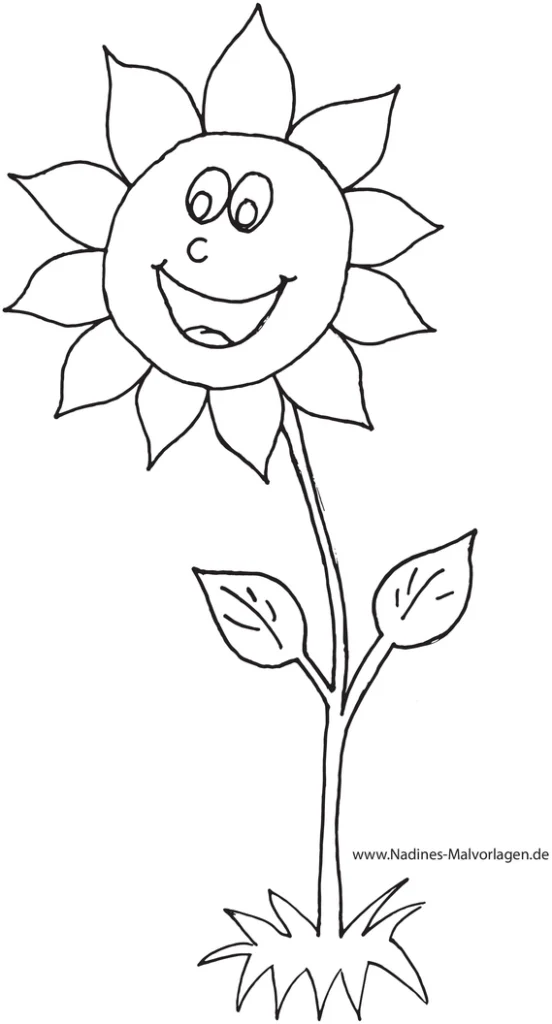 froehliche-sonnenblume-ausmalvorlage