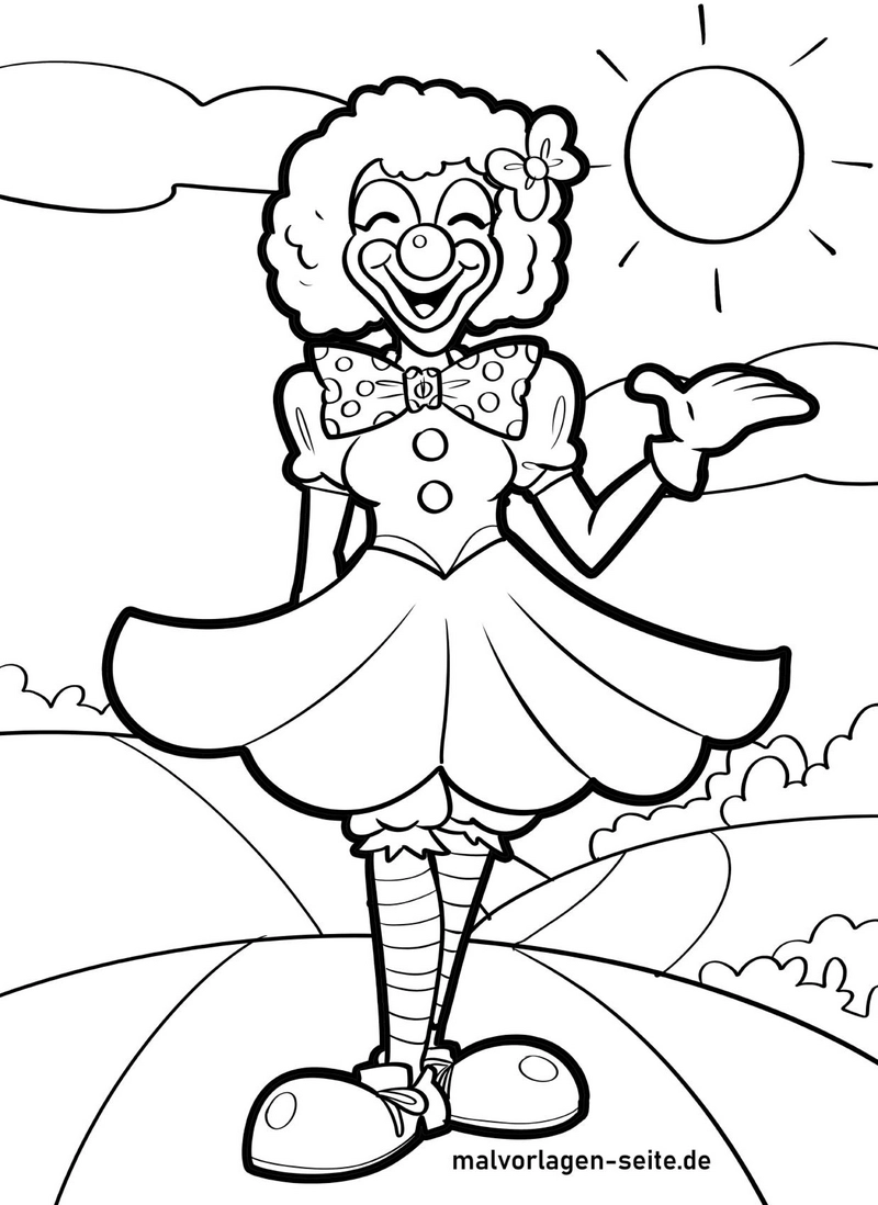 fröhlicher-clown-ausmalvorlage