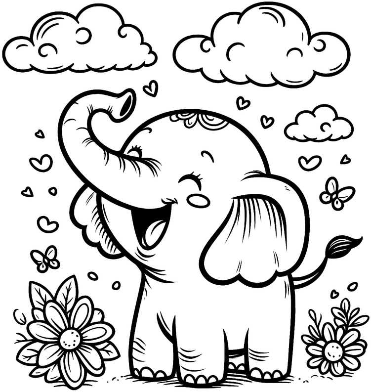 fröhlicher-elefant-blumen-wolken