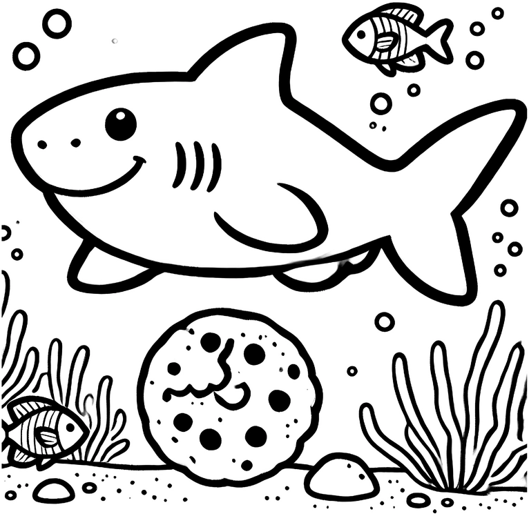 fröhlicher-haifisch-unterwasserwelt-malvorlage
