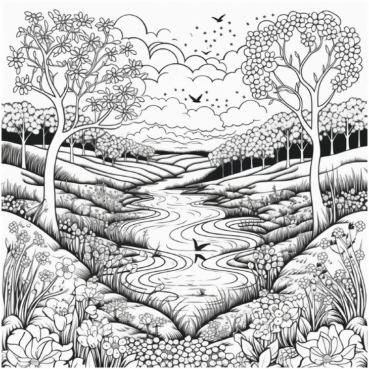 fruehlingslandschaft-mit-fluss-und-baeumen