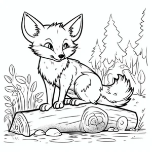 fuchs-auf-baumstamm-im-wald