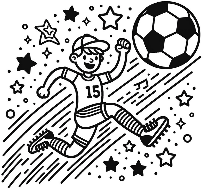 fussballspieler-mit-sternen-und-ball