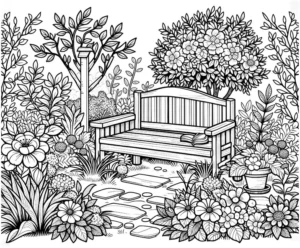 gartenbank-umgeben-von-blumen-und-pflanzen
