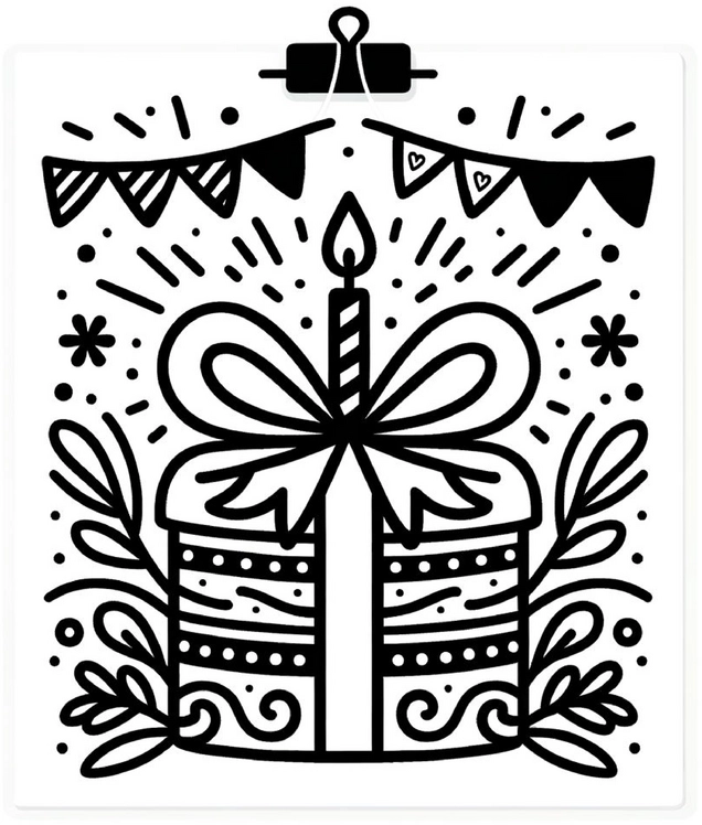 geburtstag-malvorlage-geschenk-mit-kerze