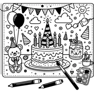 geburtstagsausmalvorlage-mit-baerchen-und-kuchen