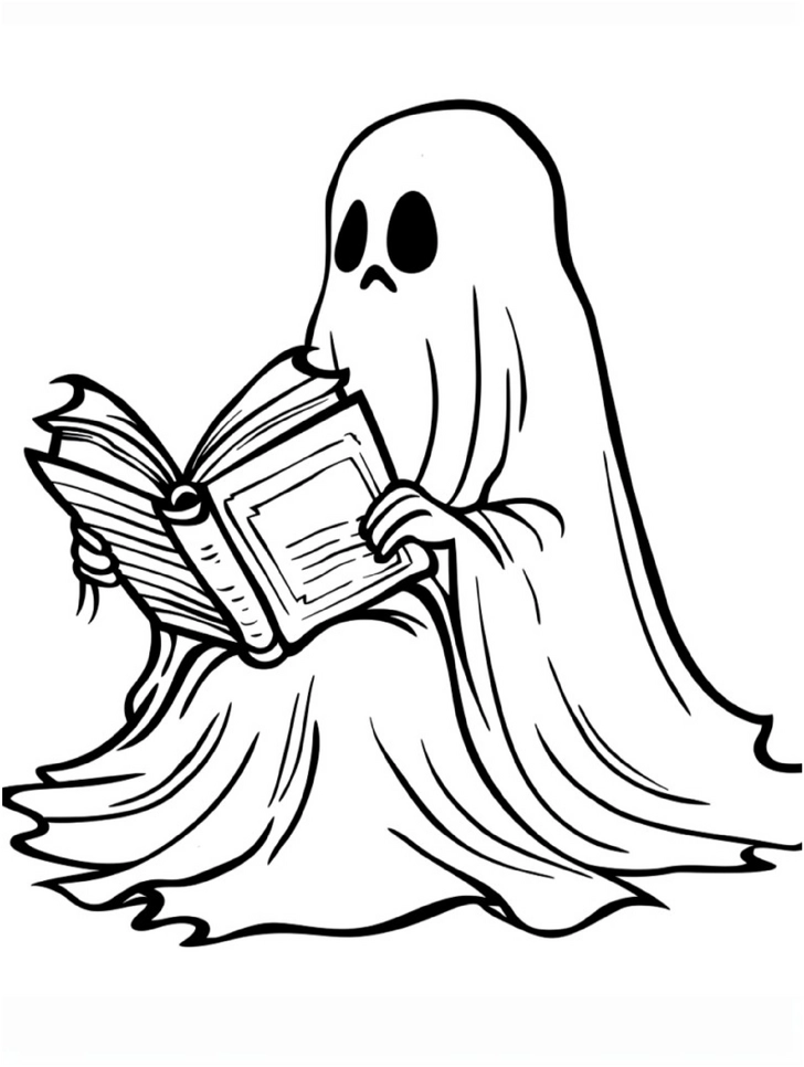 geheimnisvoller-geist-mit-buch-ausmalvorlage