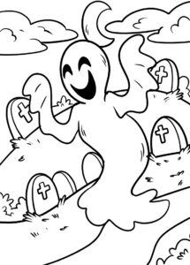 geist-freundlicher-geist-auf-friedhof-ausmalbild