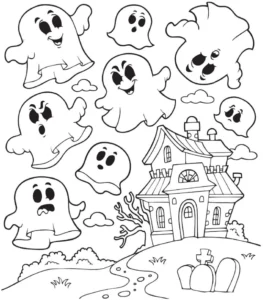 geister-und-villa-halloween-malvorlage