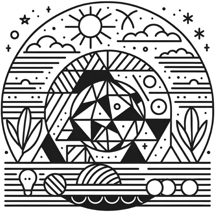 geometrische-muster-natur-weltall-malvorlage