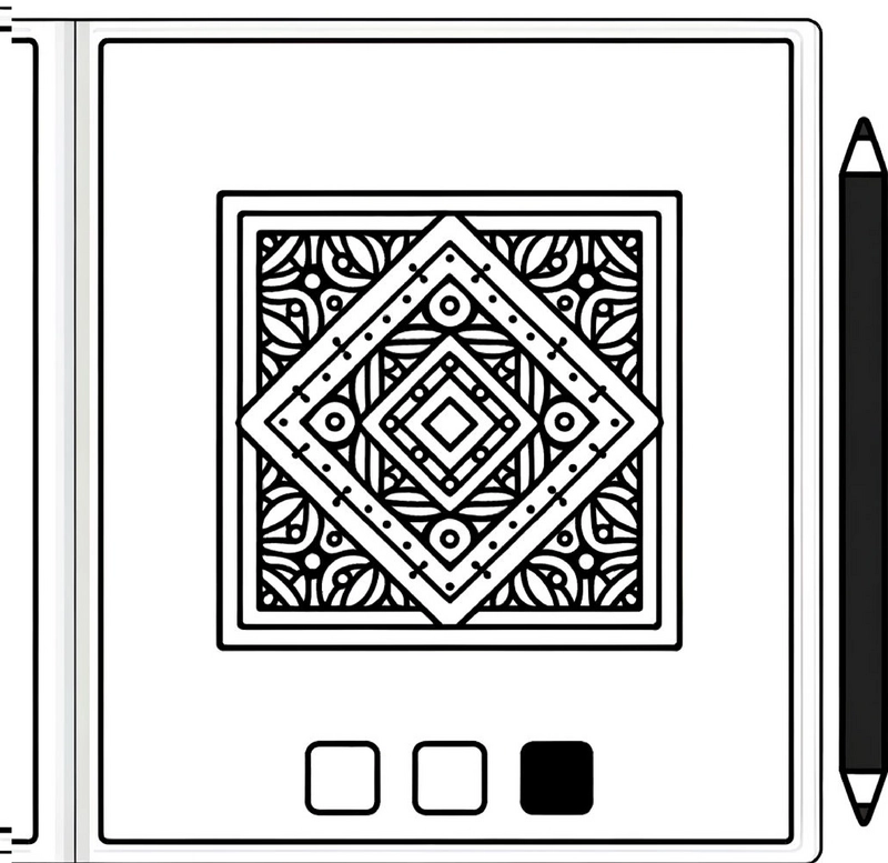 geometrisches-muster-florale-elemente-ausmalvorlage