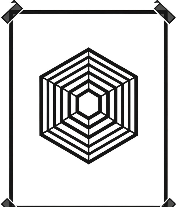 geometrisches-muster-konzentrische-hexagone-ausmalbild