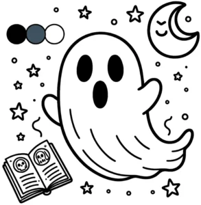 gespenst-mit-buch-und-sternen-ausmalen
