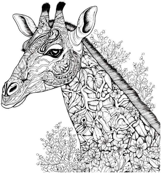 giraffe-mit-floralen-mustern-und-kreativen-elementen
