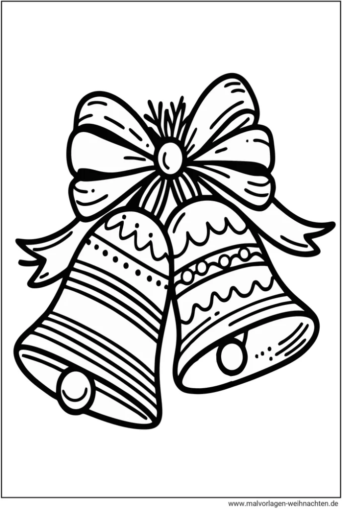 glocken-mit-schleife-festlich-ausmalvorlage