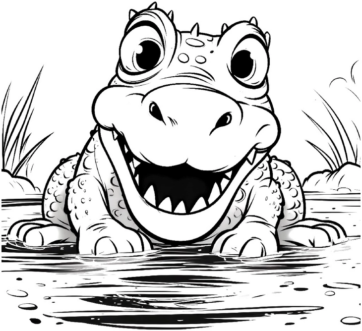 glueckliches-krokodil-malen-im-wasser