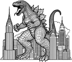 godzilla-in-der-stadt-ausmalvorlage
