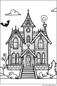 gruseliges-haus-ausmalvorlage