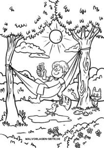 haengematte-in-der-natur-ausmalvorlage