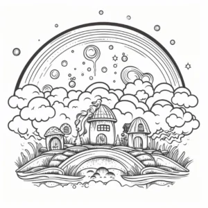 haeuser-unter-regenbogen-und-wolken