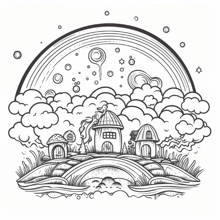haeuser-unter-regenbogen-und-wolken