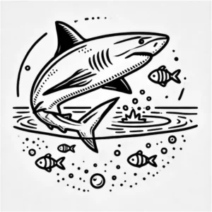 hai-mit-fischen-ausmalvorlage