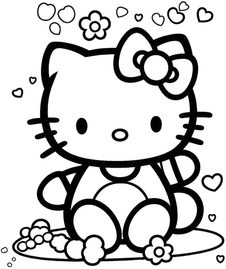 hallo-kitty-ausmalvorlage-mit-herzen-und-blumen