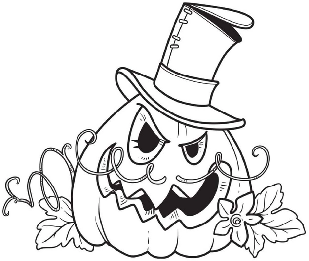 halloween-kuerbis-mit-hut-grimmig-ausmalen