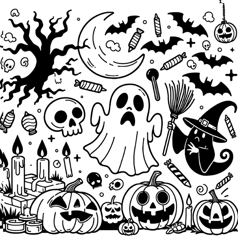 halloween-malvorlage-gespenst-kuerbis-fledermaeuse