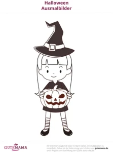 halloween-malvorlage-hexenmaedchen-mit-kuerbis