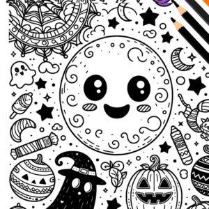 halloween-malvorlage-mond-und-gruselige-symbole
