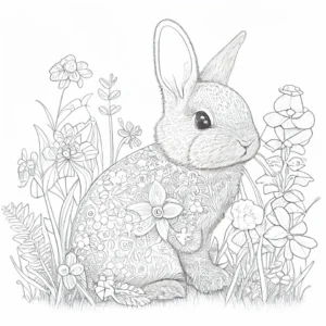 hase-blumen-malen-ausmalvorlage