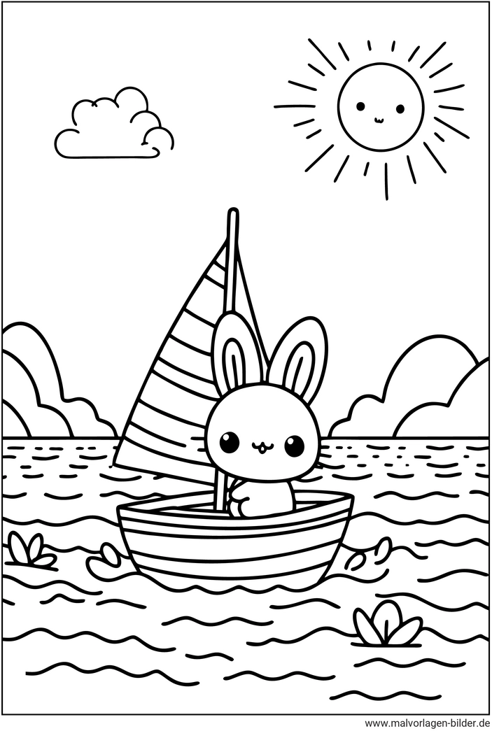 hase-im-segelboot-auf-dem-wasser