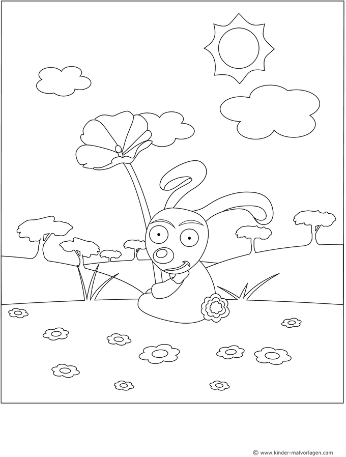 hase-mit-blume-in-der-natur