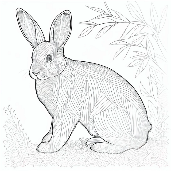 hase-natur-ausmalvorlage