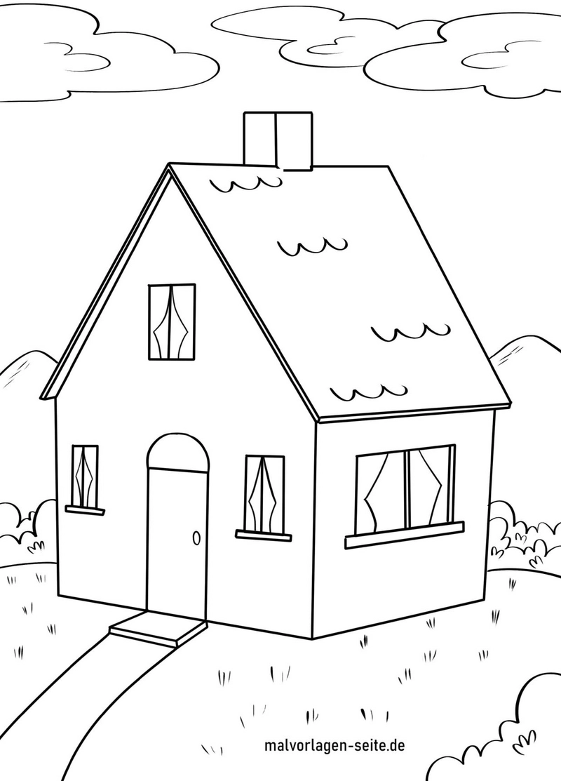 haus-in-einfacher-architektur-ausmalvorlage