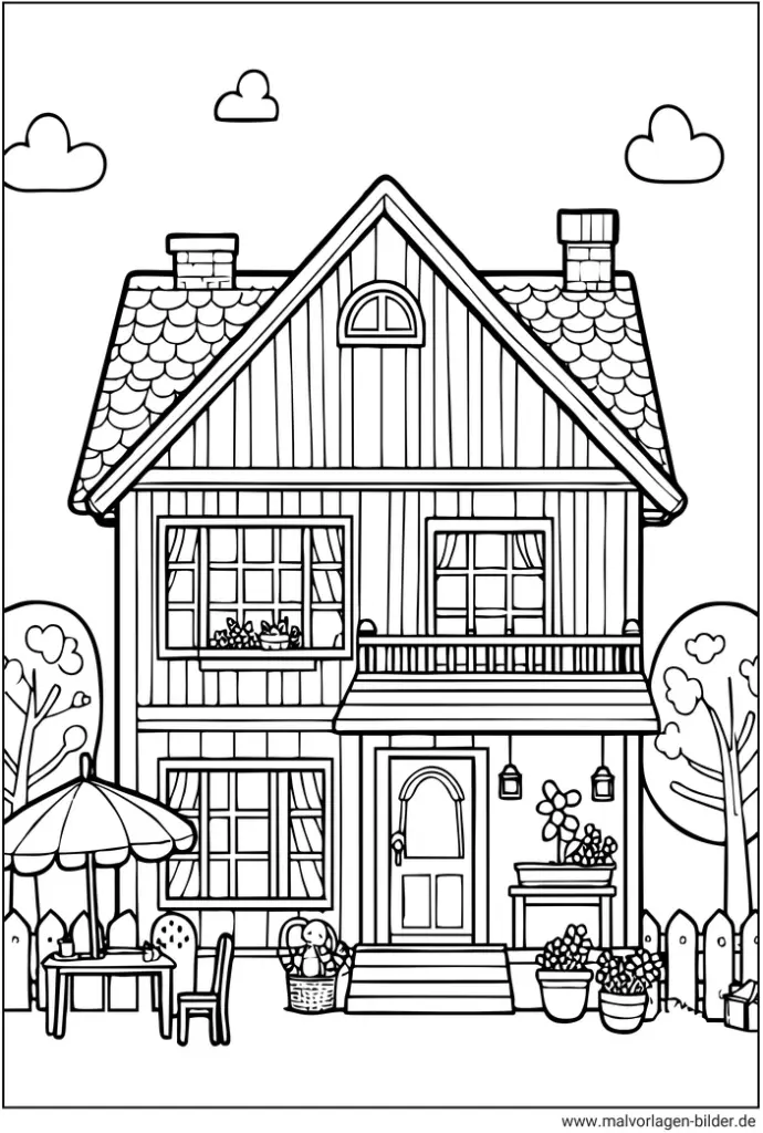 haus-mit-garten-ausmalvorlage